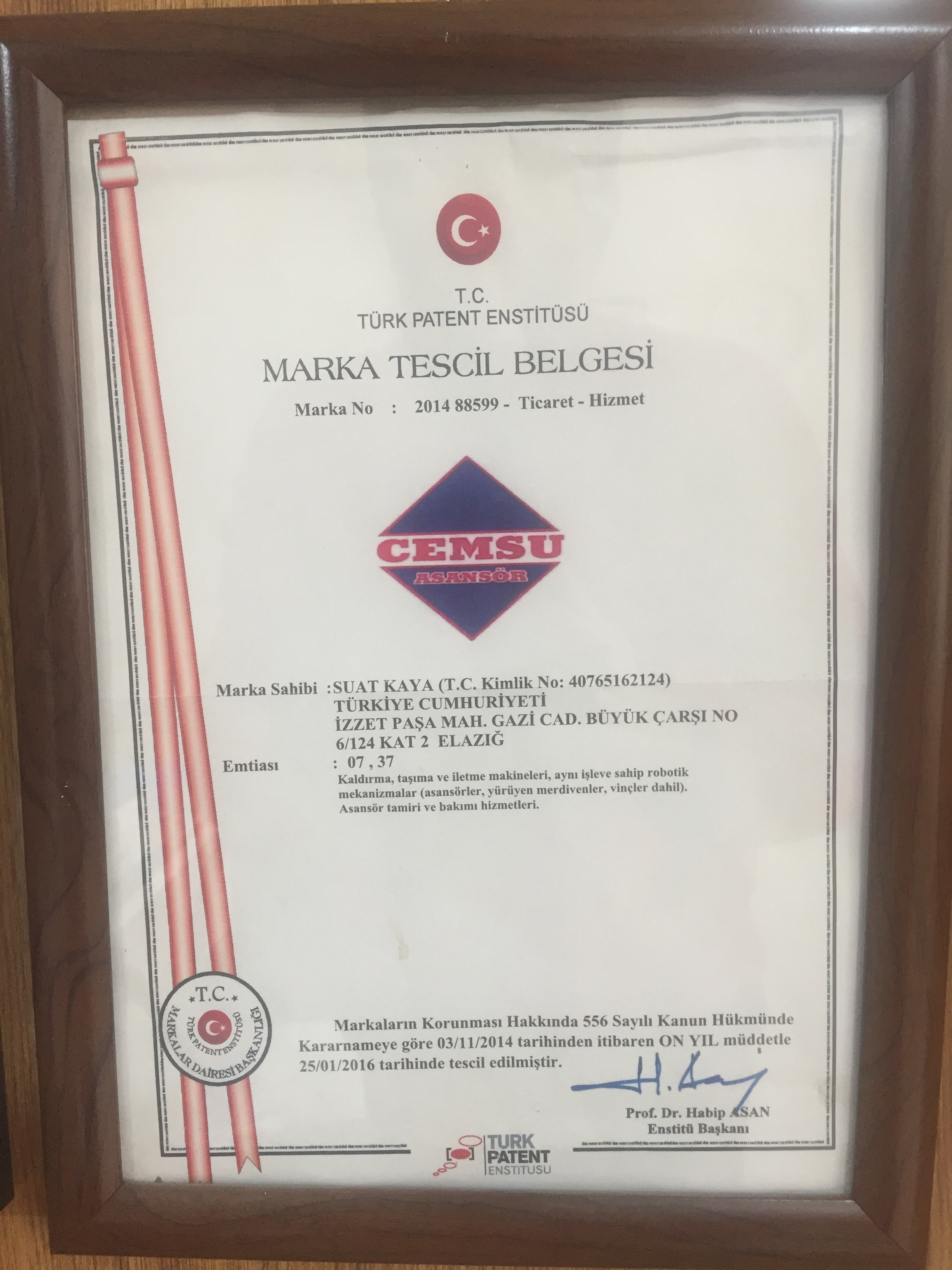 MARKA TESCİL BELGEMİZ